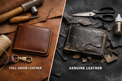Markore full grain and genuine leather wallets quality comparison