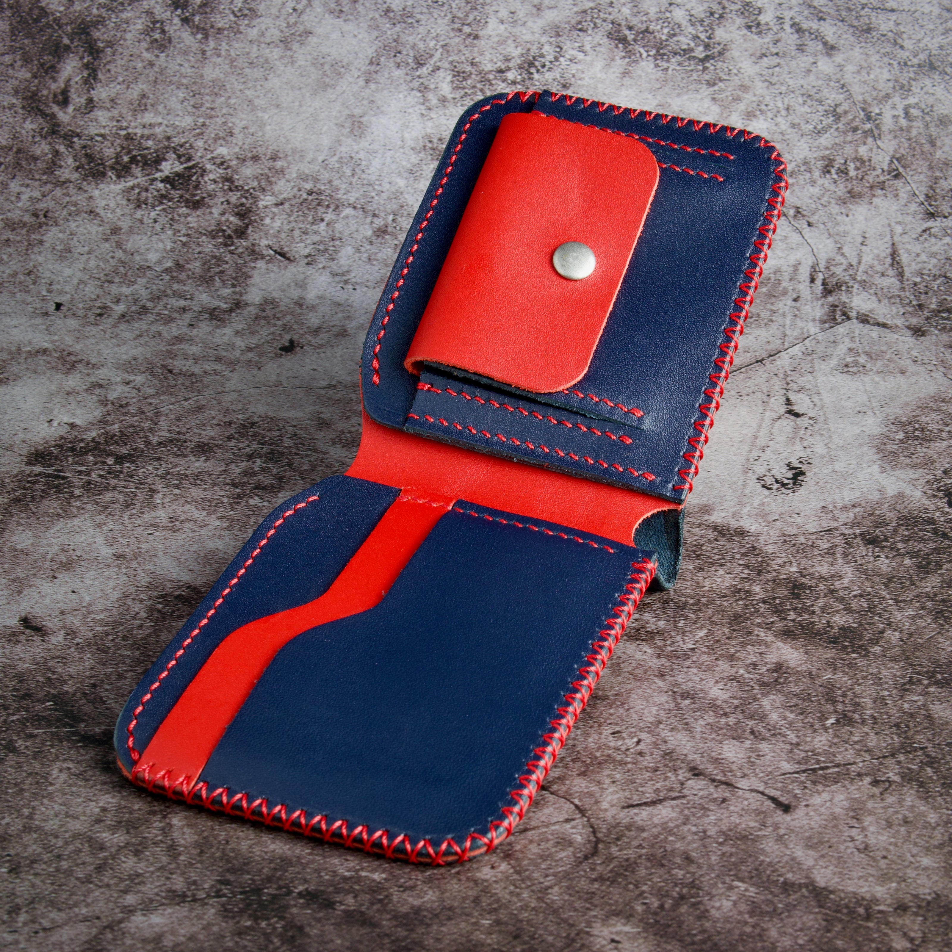 Cross Stitched Classic Slim Bi-Fold Wallet | Hunza Edge