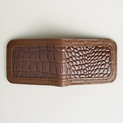 Croc-Embossed Classic Bi-Fold Wallet | Indus Sultan