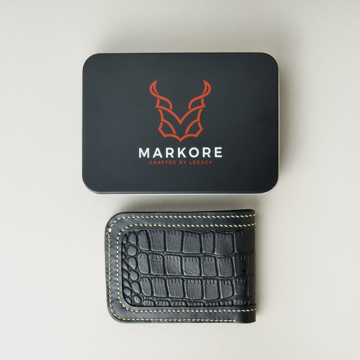 Croc-Embossed Classic Bifold Wallet | Indus Sultan