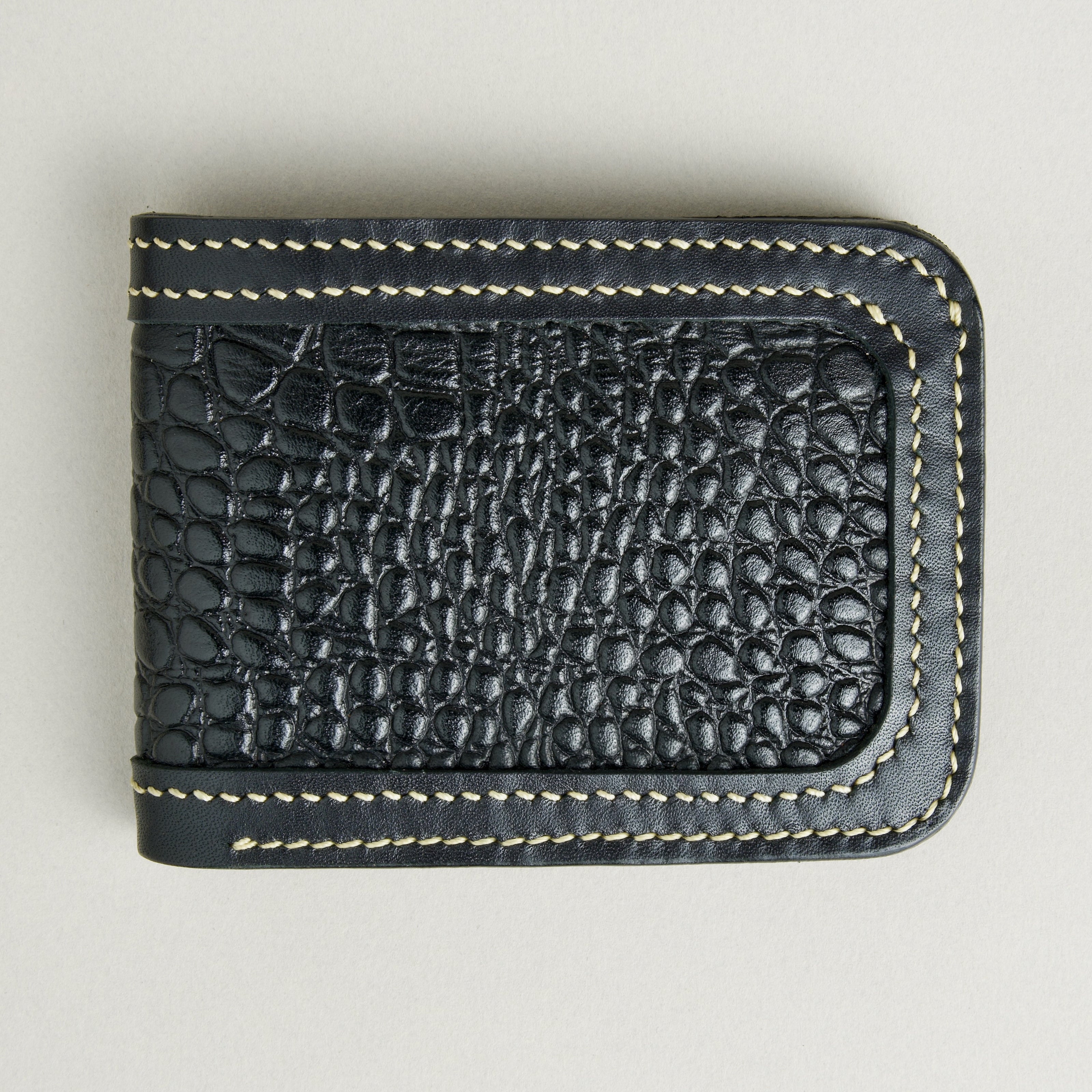 Croc-Embossed Classic Bi-Fold Wallet | Indus Sultan