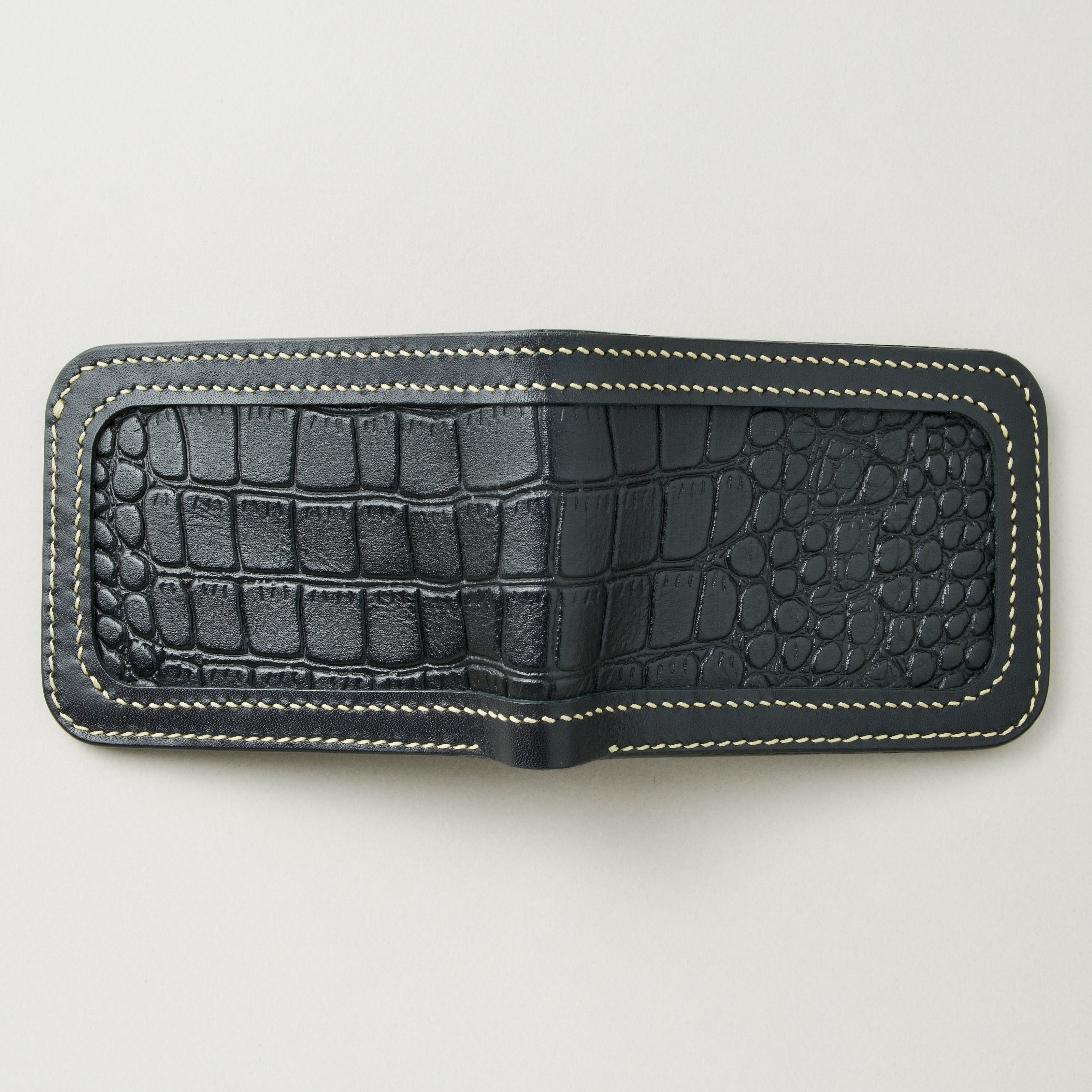Croc-Embossed Classic Bi-Fold Wallet | Indus Sultan