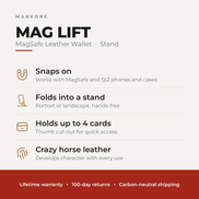 Leather MagSafe Wallet with Stand | Mag Lift