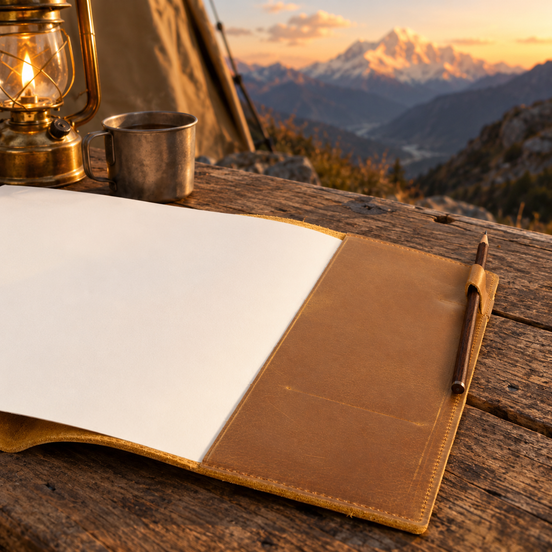Refillable B5 Leather Notebook with Pen Loop | Burzil Jotter