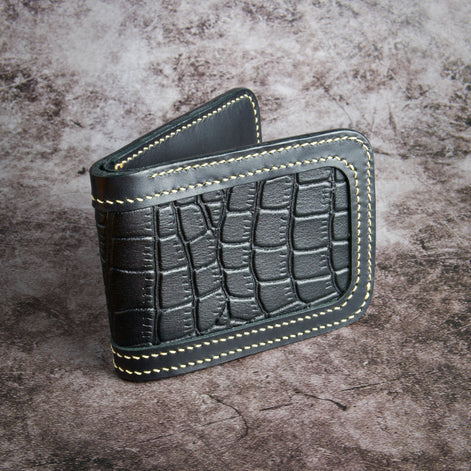 Indus Sultan – Croc-Embossed Classic Bi-Fold Wallet
