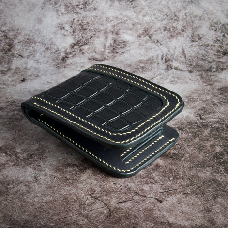 Indus Sultan – Croc-Embossed Classic Bi-Fold Wallet