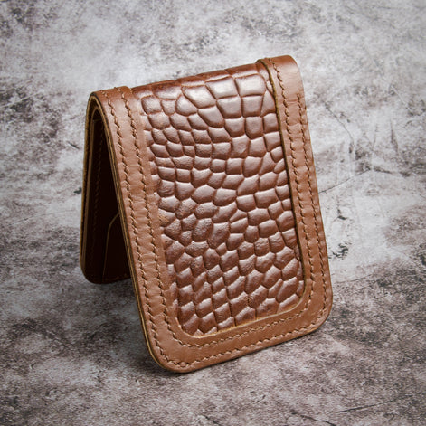 Indus Sultan – Croc-Embossed Classic Bi-Fold Wallet