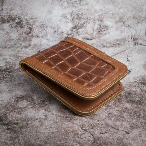 Indus Sultan – Croc-Embossed Classic Bi-Fold Wallet