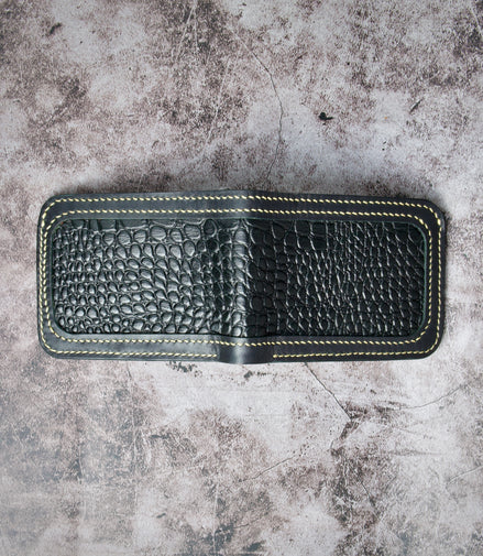 Indus Sultan – Croc-Embossed Classic Bi-Fold Wallet