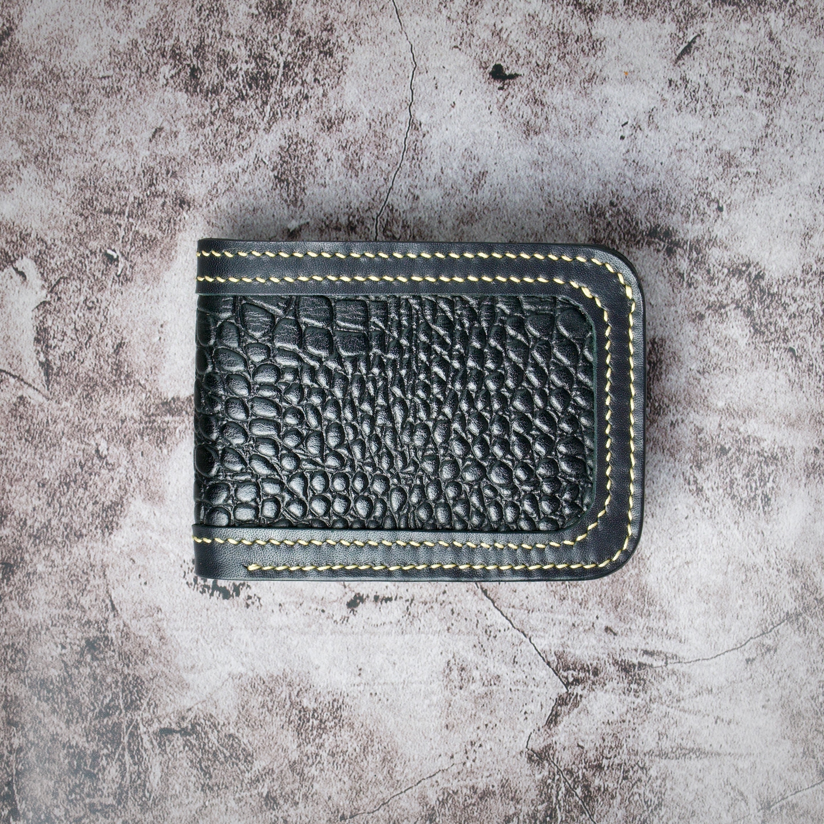 Indus Sultan – Croc-Embossed Classic Bi-Fold Wallet