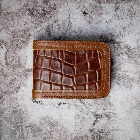 Indus Sultan – Croc-Embossed Classic Bi-Fold Wallet